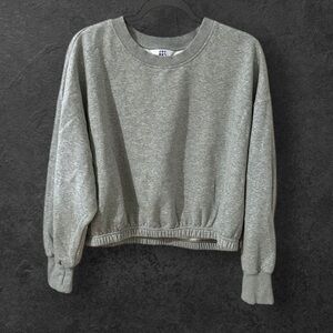 JoyLab gray crop waist long sleeve crew neck sweatshirt size XXL